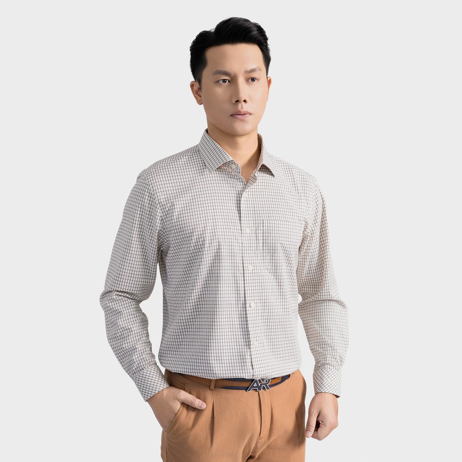 Áo Sơ Mi Nam Be Kẻ Aristino Regular Fit ALS1680S4