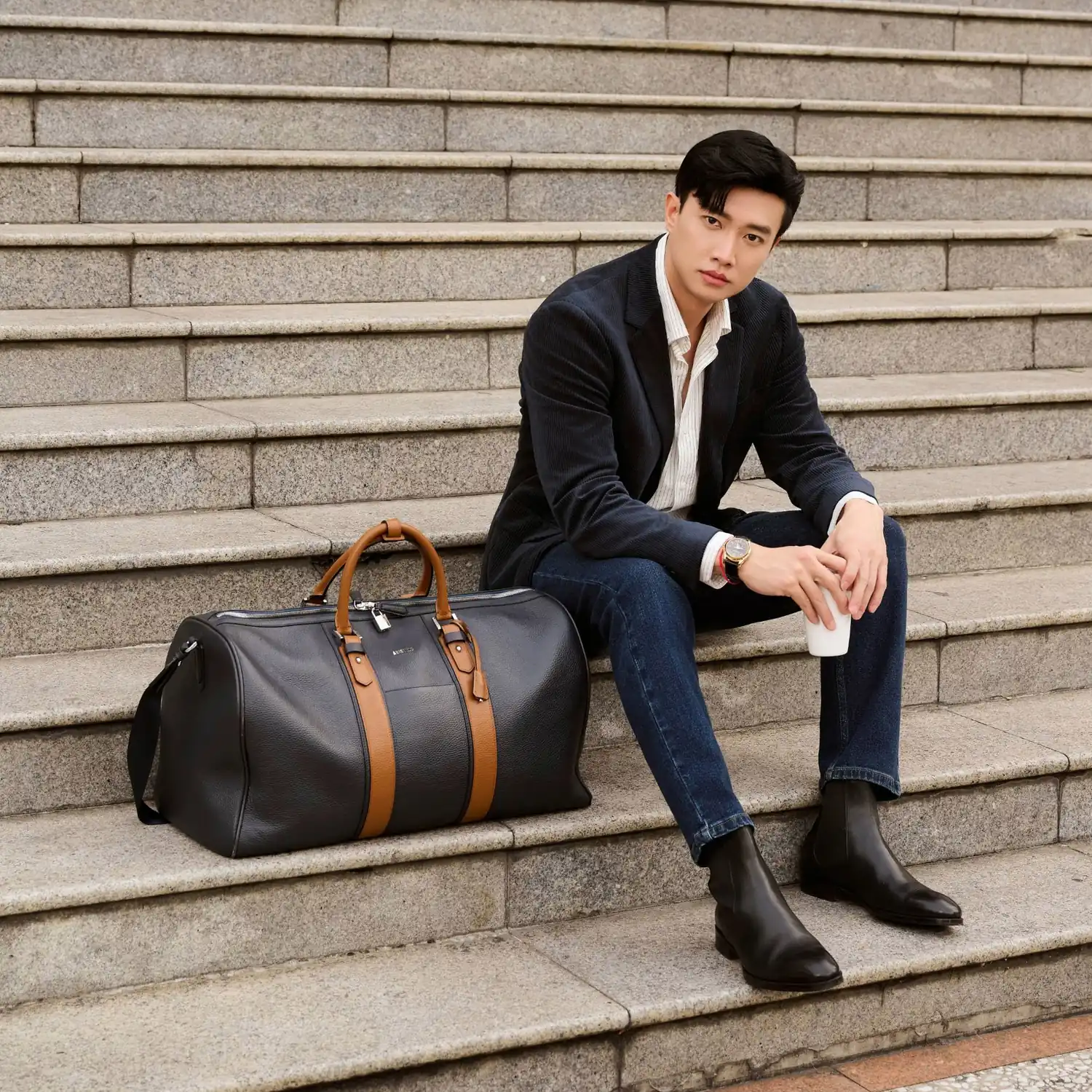 Túi Du Lịch Nam Da Bò Aristino Leather AVB0110Z
