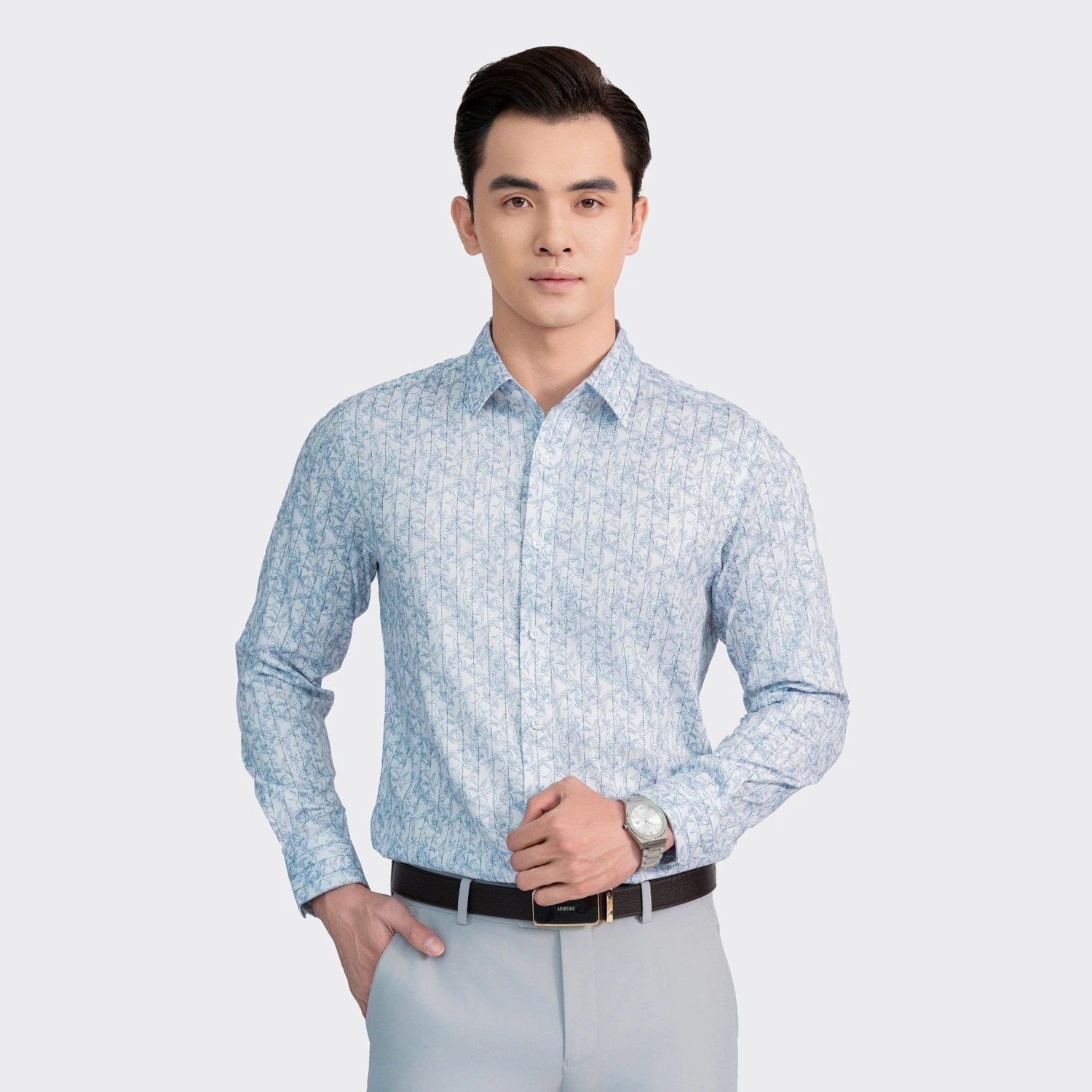 Áo Sơ Mi Họa Tiết Nam Aristino ALS2070Z