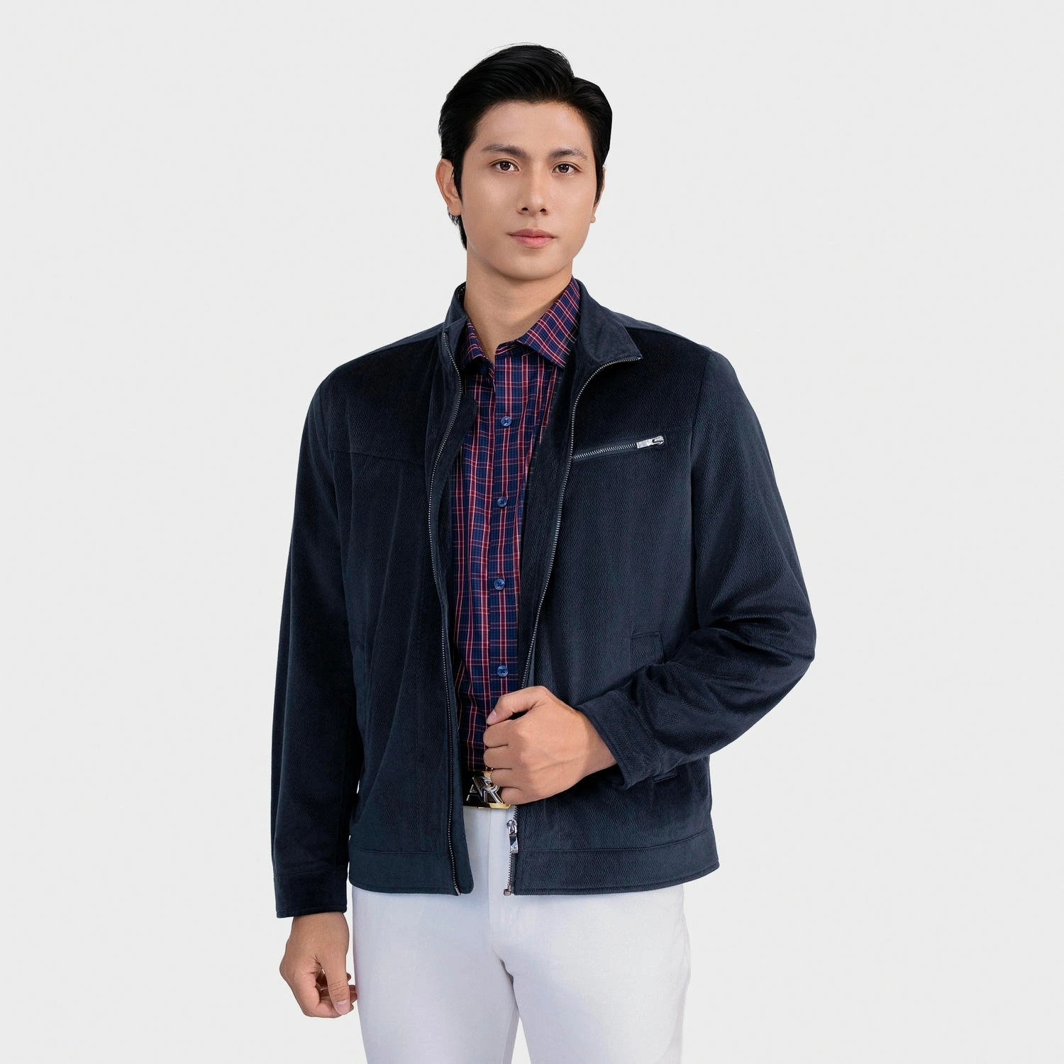 Áo Khoác 2 Lớp Nam Họa tiết Aristino Regular Fit AJK028BS0