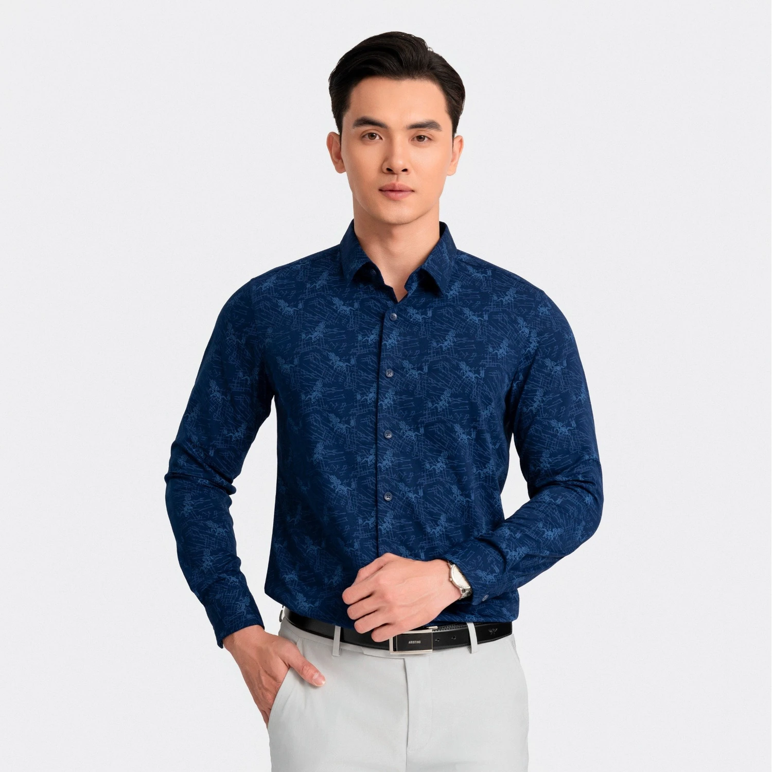 Áo Sơ Mi Họa Tiết Nam Aristino ALS1770Z