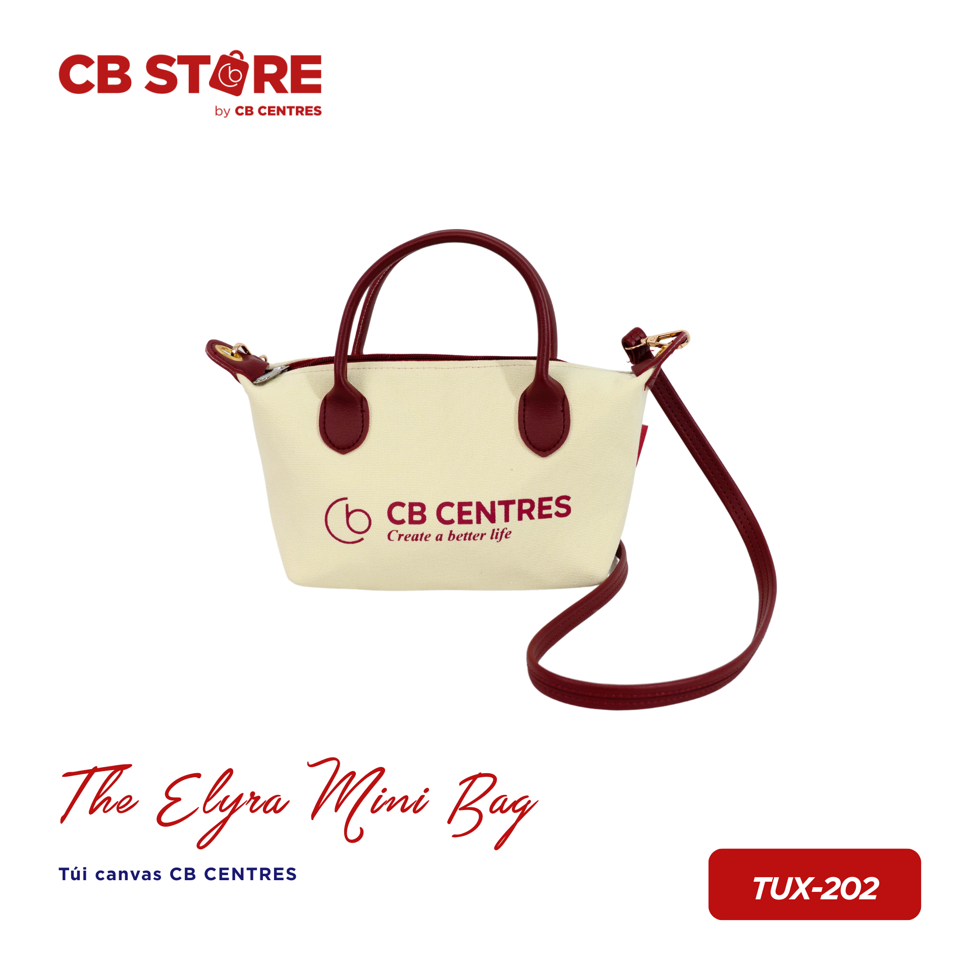 Túi canvas CB CENTRES The Elyra Mini Bag - Vàng kem