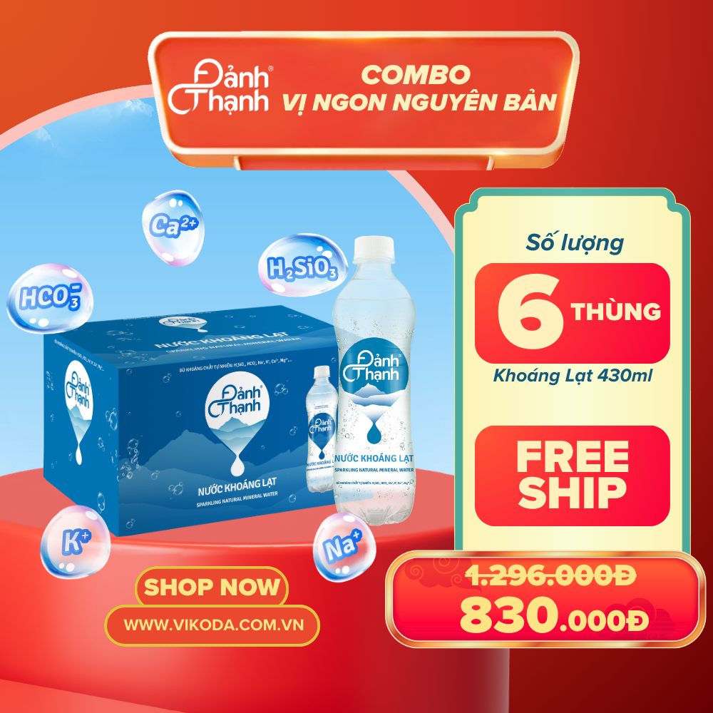  Combo 6 Thùng Nước Khoáng Lạt Đảnh Thạnh 430ml 