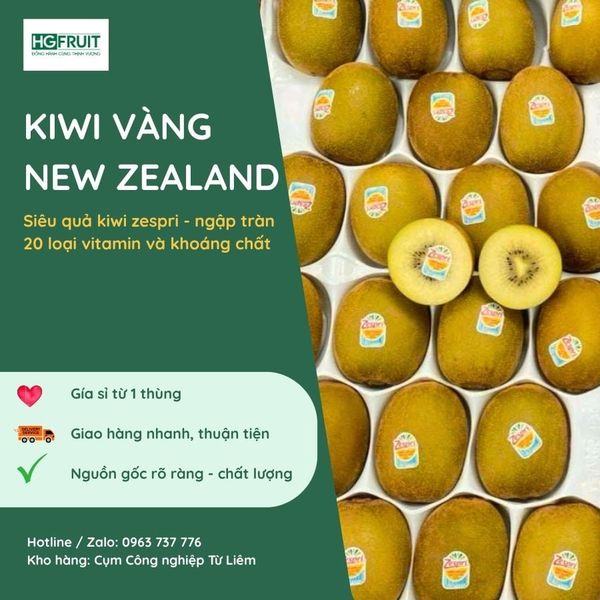Kiwi vàng New Zealand trái cây nhập khẩu giá sỉ