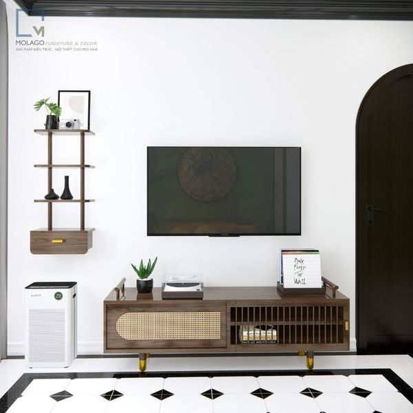 Trọn bộ sofa kết hợp bộ tủ kệ tivi cho phòng khách CB003 Heaven's Gate