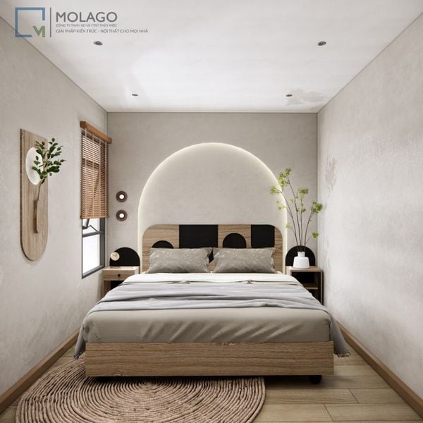 Giường ngủ gỗ MDF đơn đôi 1m2 đến 1m8 B001 Rattan | Molago