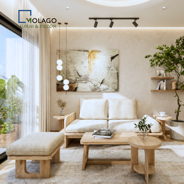 Bộ sofa băng gỗ phòng khách 4 món ( mã sp) Sakura | Molago