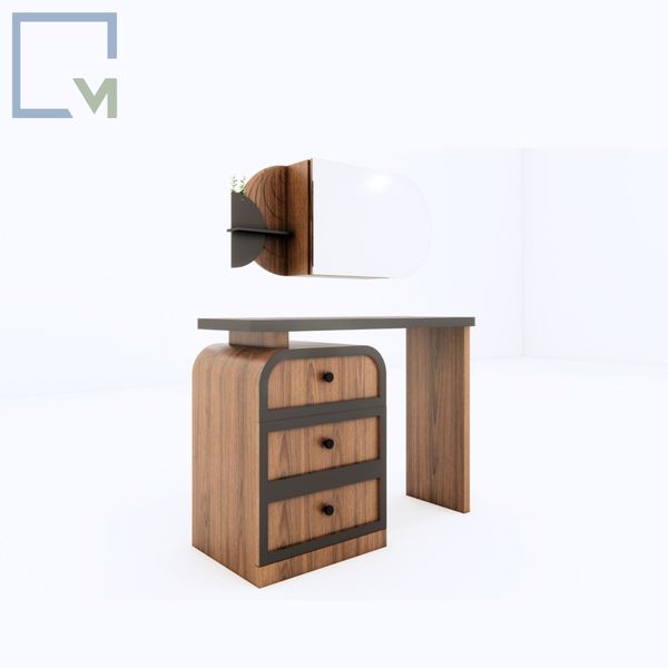 Bộ bàn trang điểm gỗ kết hợp tủ ngăn kéo, gương soi (Mã SP) Rattan V2 | Molago