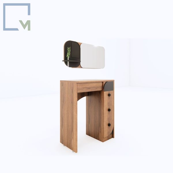 Bộ bàn trang điểm gỗ có ngăn kéo và gương soi (Mã SP) Rattan V2 | Molago