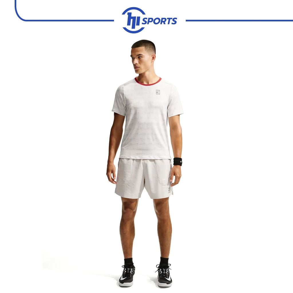 Áo tay ngắn thể thao - MENS - AS M NKCT DF ADVTG TOP PRT - LIGHT BONE/TOUGH RED/BLACK