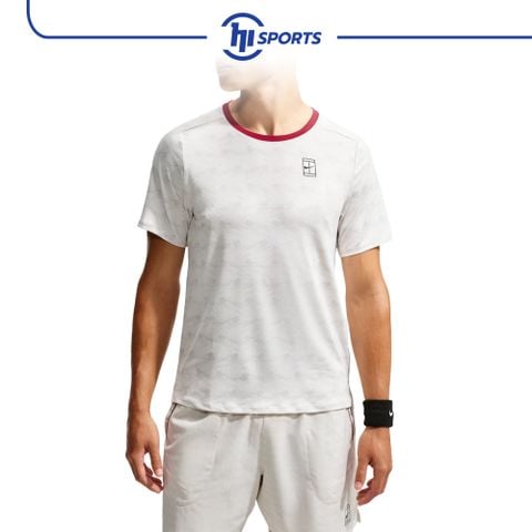 Áo tay ngắn thể thao - MENS - AS M NKCT DF ADVTG TOP PRT - LIGHT BONE/TOUGH RED/BLACK