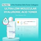  Toner thuần chay HA siêu vi nano cấp ẩm chuyên sâu & căng bóng da Isntree Ultra-low Molecular Hyaluronic Acid 300ml 