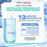  Toner thuần chay HA siêu vi nano cấp ẩm chuyên sâu & căng bóng da Isntree Ultra-low Molecular Hyaluronic Acid 300ml 