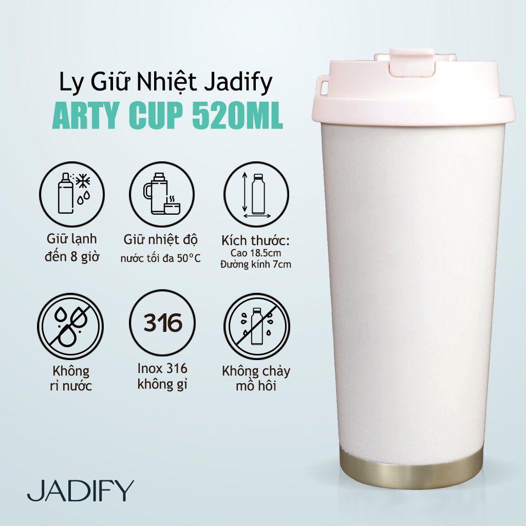  Ly Giữ Nhiệt Cao Cấp - Chạm Dấu Cố Đô - Arty Cup The Hue Imprint - 520ml - Jadify 