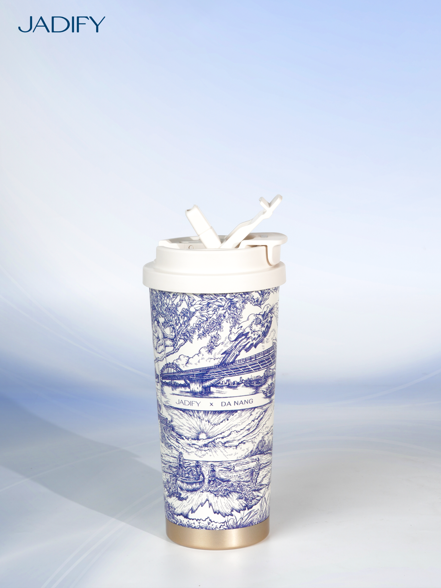  Ly Giữ Nhiệt Cao Cấp - Vi Vu Đà Nẵng - Arty Cup Exploring Da Nang - 520ml - Jadify 