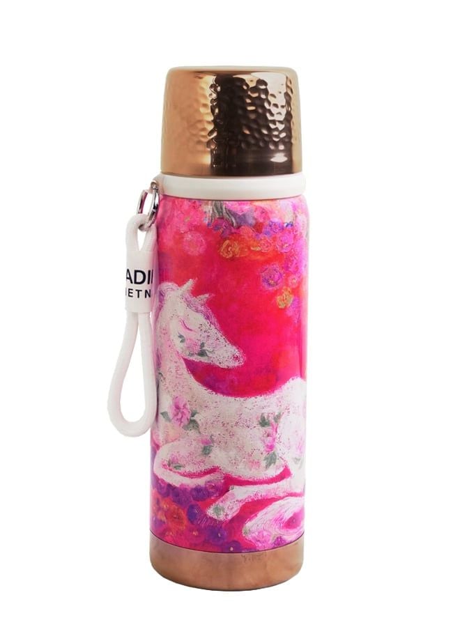  Bộ Quà Tặng Bình Giữ Nhiệt "Bạch Mã Hồng Mai" - Phiên Bản Hộp Lụa Cao Cấp - Luxy Bottle "White Horse of Spring" - 700ml - Jadify 