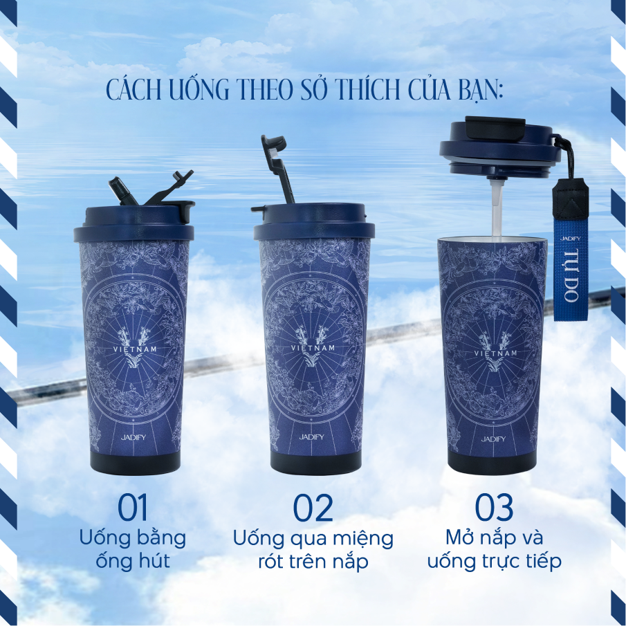  Bộ Quà Tặng Ly Giữ Nhiệt Cao Cấp Arty Cup "Việt Nam Tự Do" - Vietnam In Freedom - Phiên Bản Giới Hạn - 520ml - Jadify 