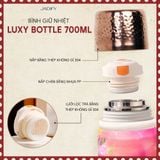  Bộ Quà Tặng Bình Giữ Nhiệt "Bạch Mã Hồng Mai" - Phiên Bản Hộp Lụa Cao Cấp - Luxy Bottle "White Horse of Spring" - 700ml - Jadify 