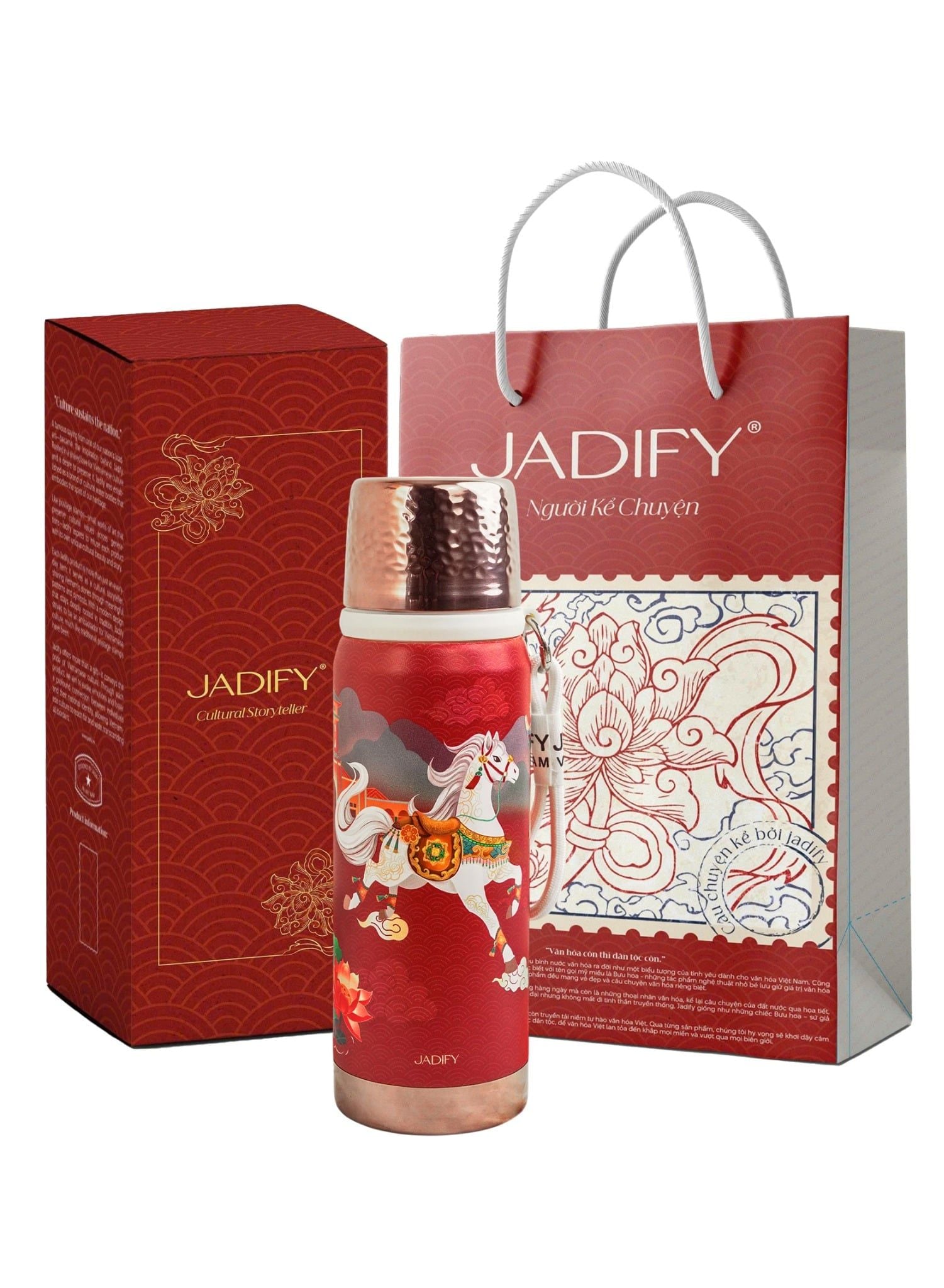  Bình Giữ Nhiệt "Nhất Mã Tam Vùng" - Luxy Bottle "One Horse, Three Lands" – 700ml - BST Mã Diên Phúc - Jadify 