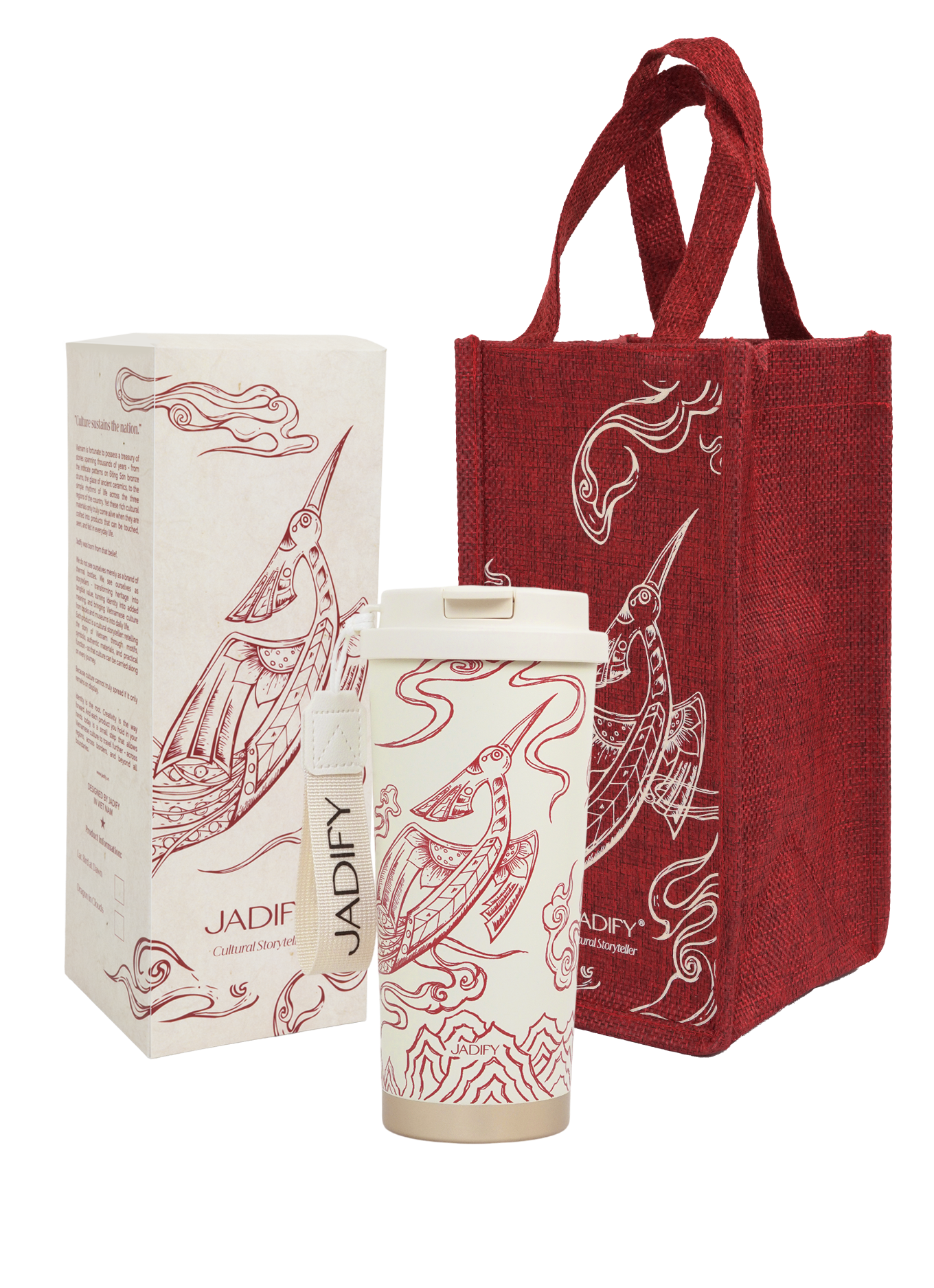  Ly Giữ Nhiệt Cao Cấp Lạc Điểu Triêu Dương - Arty Cup Lạc Bird At Dawn - 520ml - Jadify 