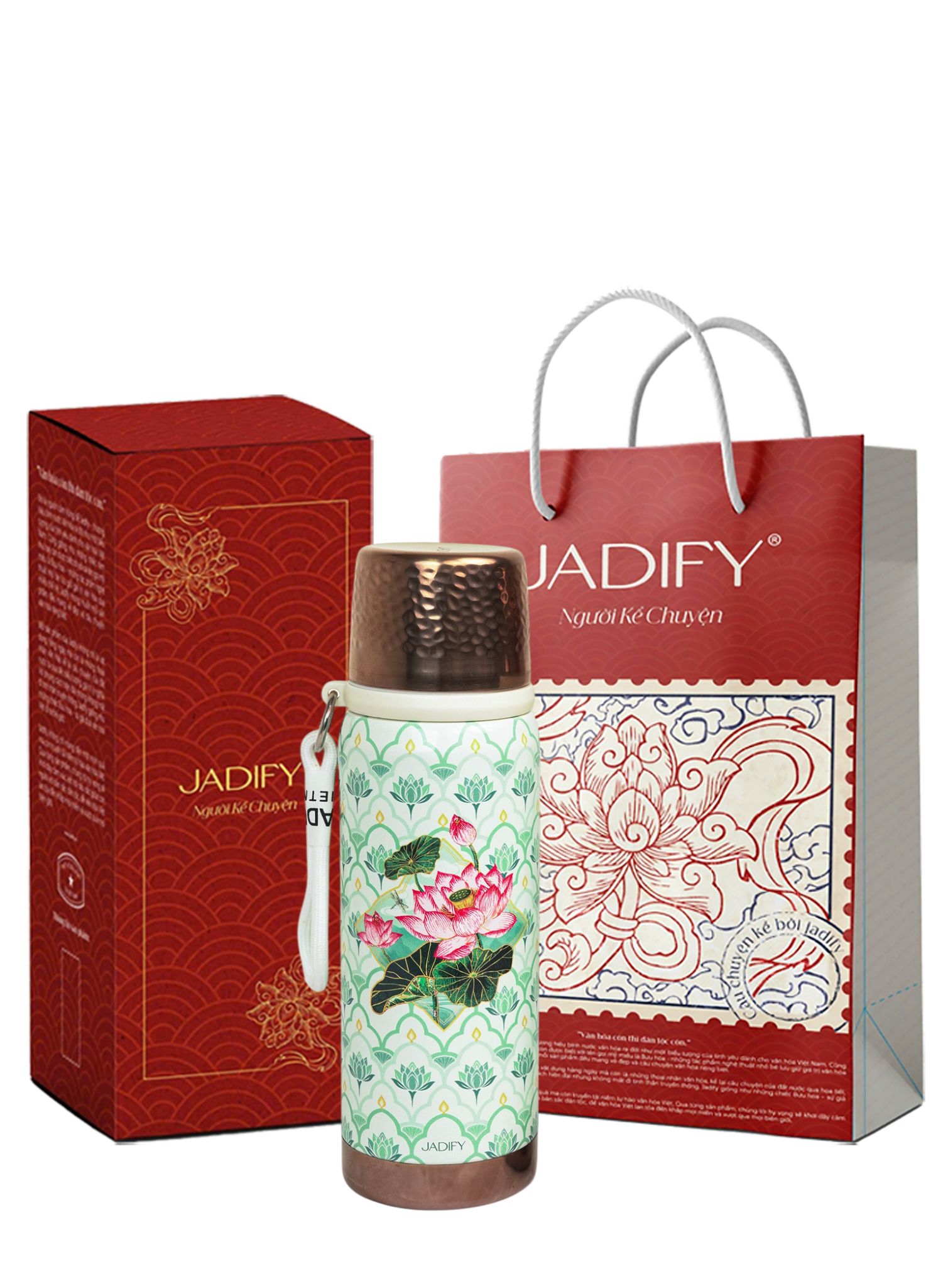  Bình Giữ Nhiệt Liên Hoa Đồng Tụ - Luxy Bottle "Lotus Convergence" – 700ml - Jadify 