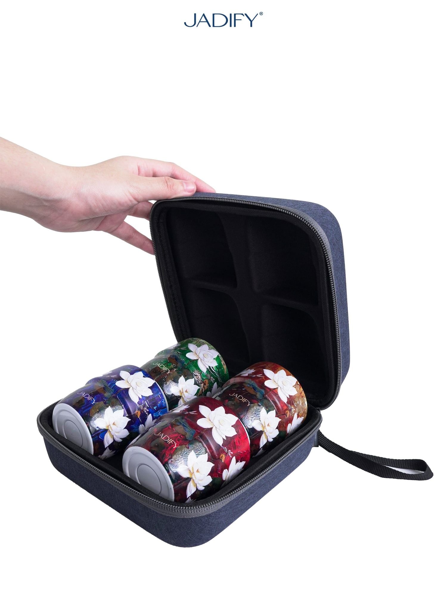  Bộ Chén Trà Hoa Sen "Tứ Thời Họa Liên" - 120ml - Jadify 