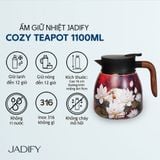  Ấm Giữ Nhiệt Hoa Sen Thu Đan - Carmine Autumn Cozy Teapot - BST Tứ Thời Họa Liên - 1.1L - Jadify 