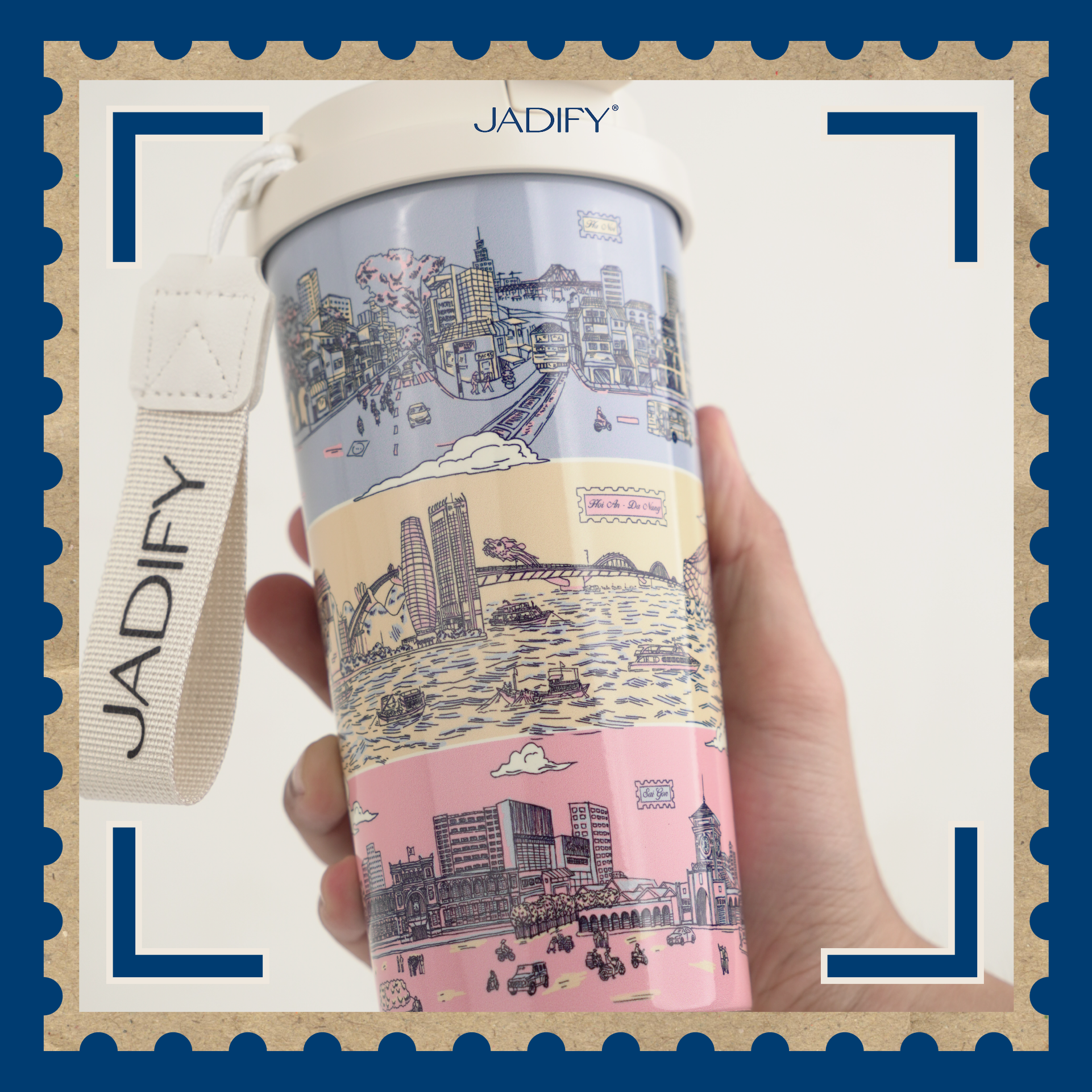  Ly Giữ Nhiệt Cao Cấp "Ba Miền Ký Ức" - Arty Cup "Echoes Of Vietnam" - 520ml - Jadify 