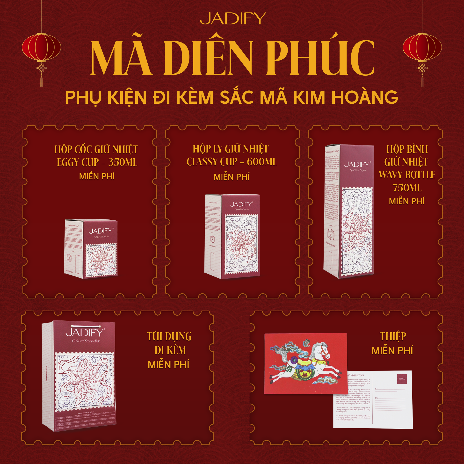  Ly Giữ Nhiệt Sắc Mã Kim Hoàng - Classy Cup "Colors of the Kim Hoang Horse" – 600ml - BST "Mã Diên Phúc" - Jadify 