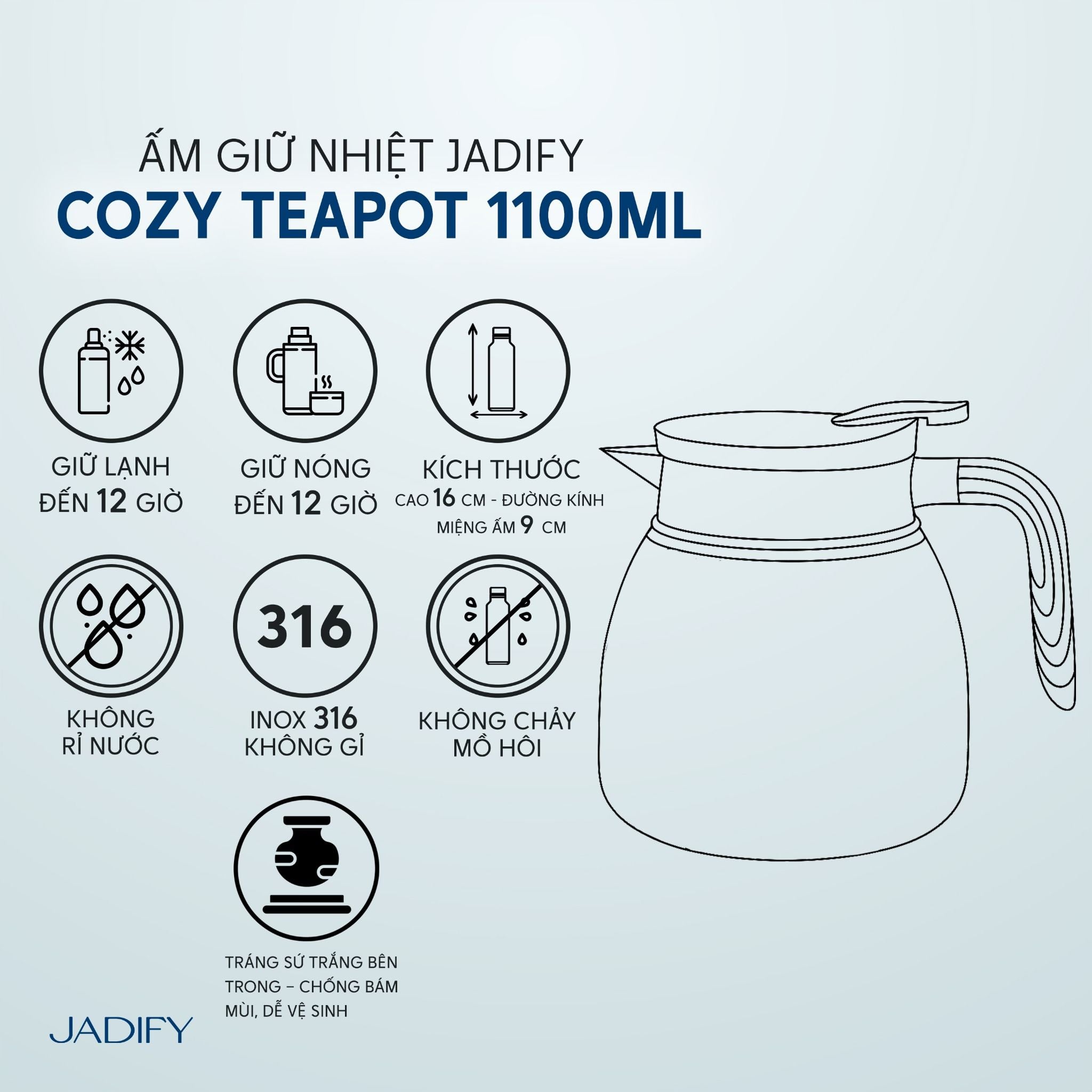  Bộ Ấm Chén Trà Hoa Sen "Tứ Thời Họa Liên" - Đông Bích - Sapphire Winter Tea Set - Jadify 