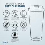  Ly Giữ Nhiệt Cao Cấp Lạc Điểu Triêu Dương - Arty Cup Lạc Bird At Dawn - 520ml - Jadify 