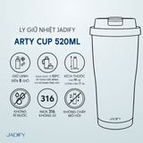  Ly Giữ Nhiệt Cao Cấp - Non Nước Ninh Bình - Arty Cup Ninh Binh Peaks and Rivers - 520ml - Jadify 