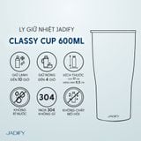  Ly Giữ Nhiệt Hoa Sen - Liên Hoa Đồng Tụ - Classy Cup "Lotus Convergence" – 600ml - Jadify 