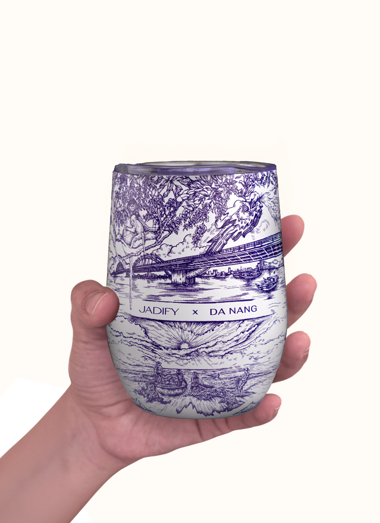  Cốc Giữ Nhiệt Vi Vu Đà Nẵng - Eggy Cup Exploring Da Nang - 350ml - Jadify 