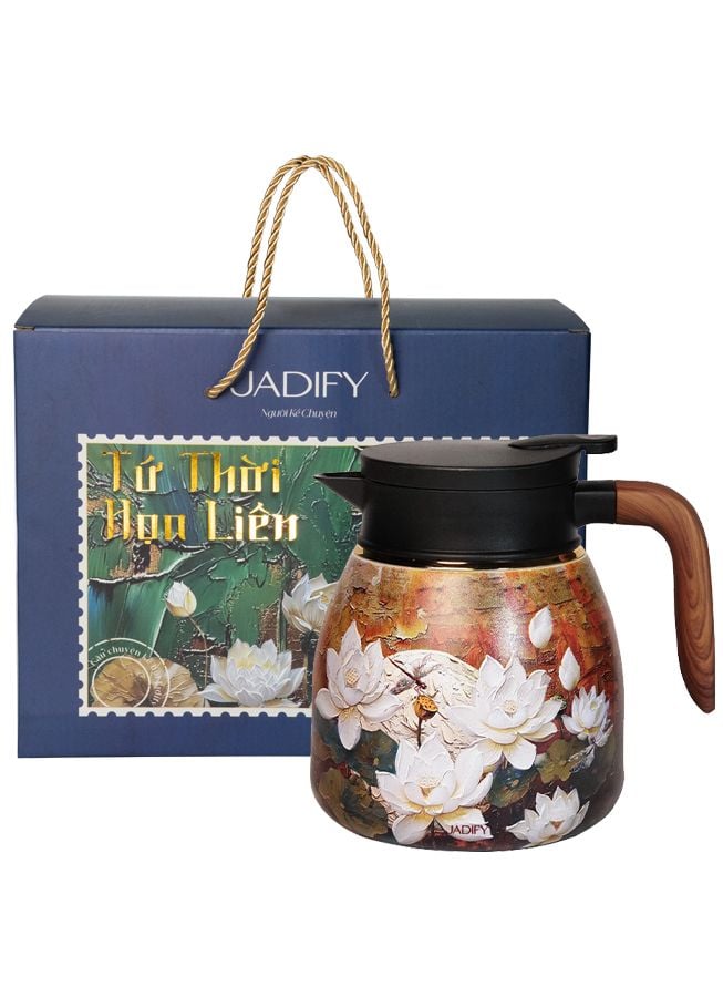  Ấm Giữ Nhiệt Hoa Sen Hạ Hoàng - Golden Summer Cozy Teapot - BST Tứ Thời Họa Liên - 1.1L - Jadify 