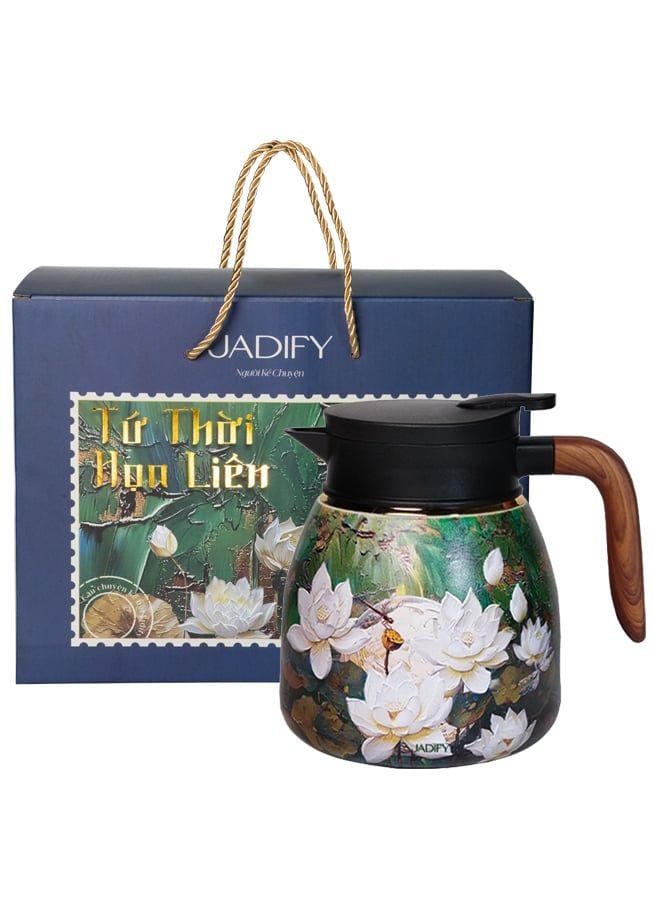  Ấm Giữ Nhiệt Hoa Sen Xuân Diệp - Emerald Spring Cozy Teapot - BST Tứ Thời Họa Liên - 1.1L - Jadify 