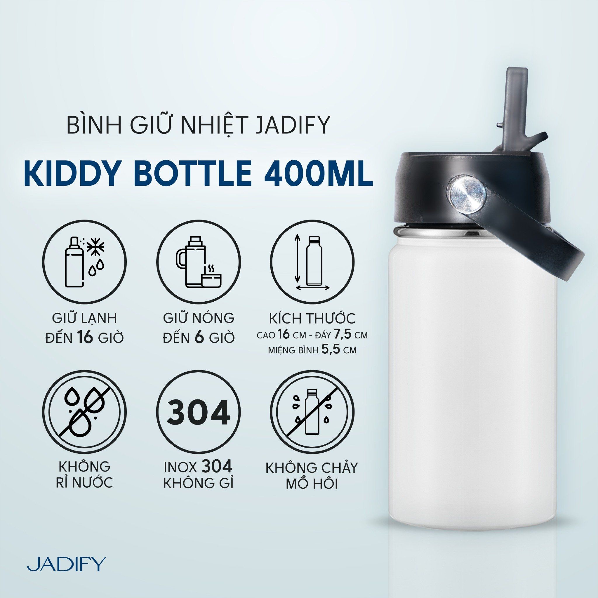  Bình giữ nhiệt cho trẻ em Jadify Kiddy Bottle – Rainbow Dream 400ml 