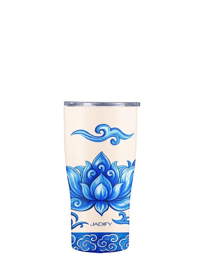  Ly Giữ Nhiệt Hoa Sen - Vân Lam Liên Phúc - Classy Cup Blessed Blue Lotus – 600ml - Jadify 