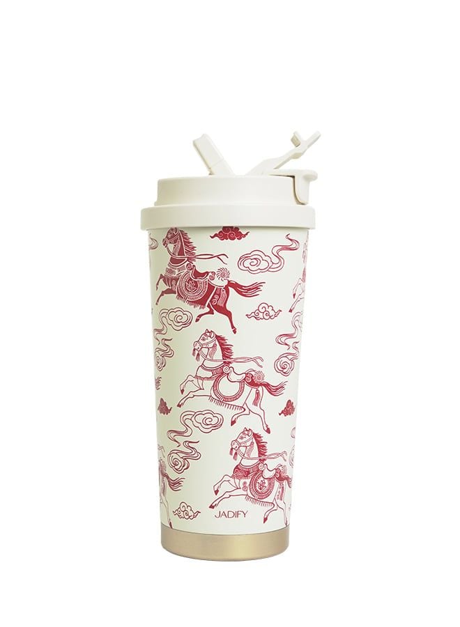  Ly Giữ Nhiệt Cao Cấp - Vân Mã Hồng Điều - Arty Cup Crimson Cloud Steed - 520ml - Jadify 