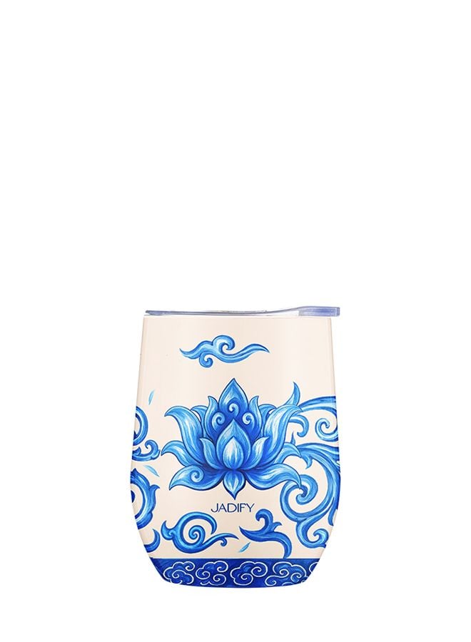  Cốc Giữ Nhiệt Hoa Sen - Vân Lam Liên Phúc - Eggy Cup Blessed Blue Lotus – 350ml - Jadify 