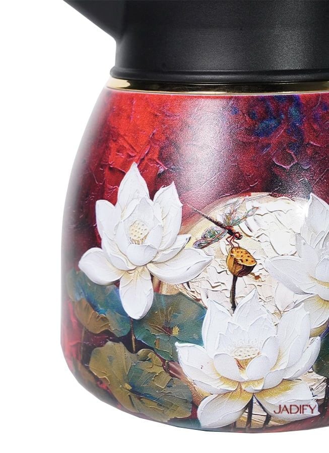  Ấm Giữ Nhiệt Hoa Sen Thu Đan - Carmine Autumn Cozy Teapot - BST Tứ Thời Họa Liên - 1.1L - Jadify 