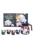  Bộ Ấm Chén Trà Hoa Sen "Tứ Thời Họa Liên" - Thu Đan - Carmine Autumn Tea Set - Jadify 