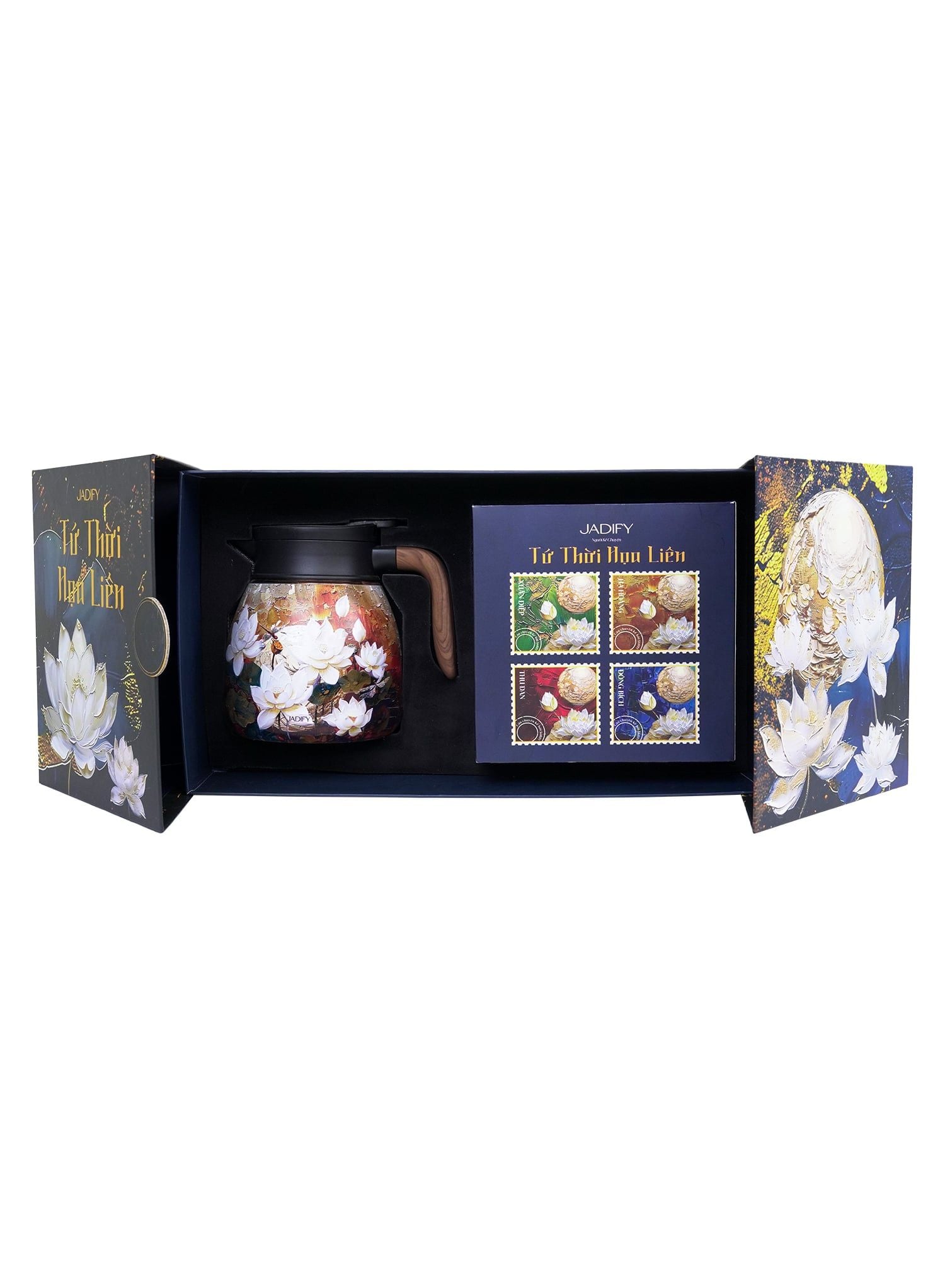  Bộ Ấm Chén Trà Hoa Sen "Tứ Thời Họa Liên" - Hạ Hoàng - Golden Summer Tea Set - Jadify 