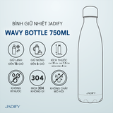  Bình Giữ Nhiệt Hoa Sen - Liên Hoa Đồng Tụ - Wavy Bottle "Lotus Convergence" – 750ml - Jadify 