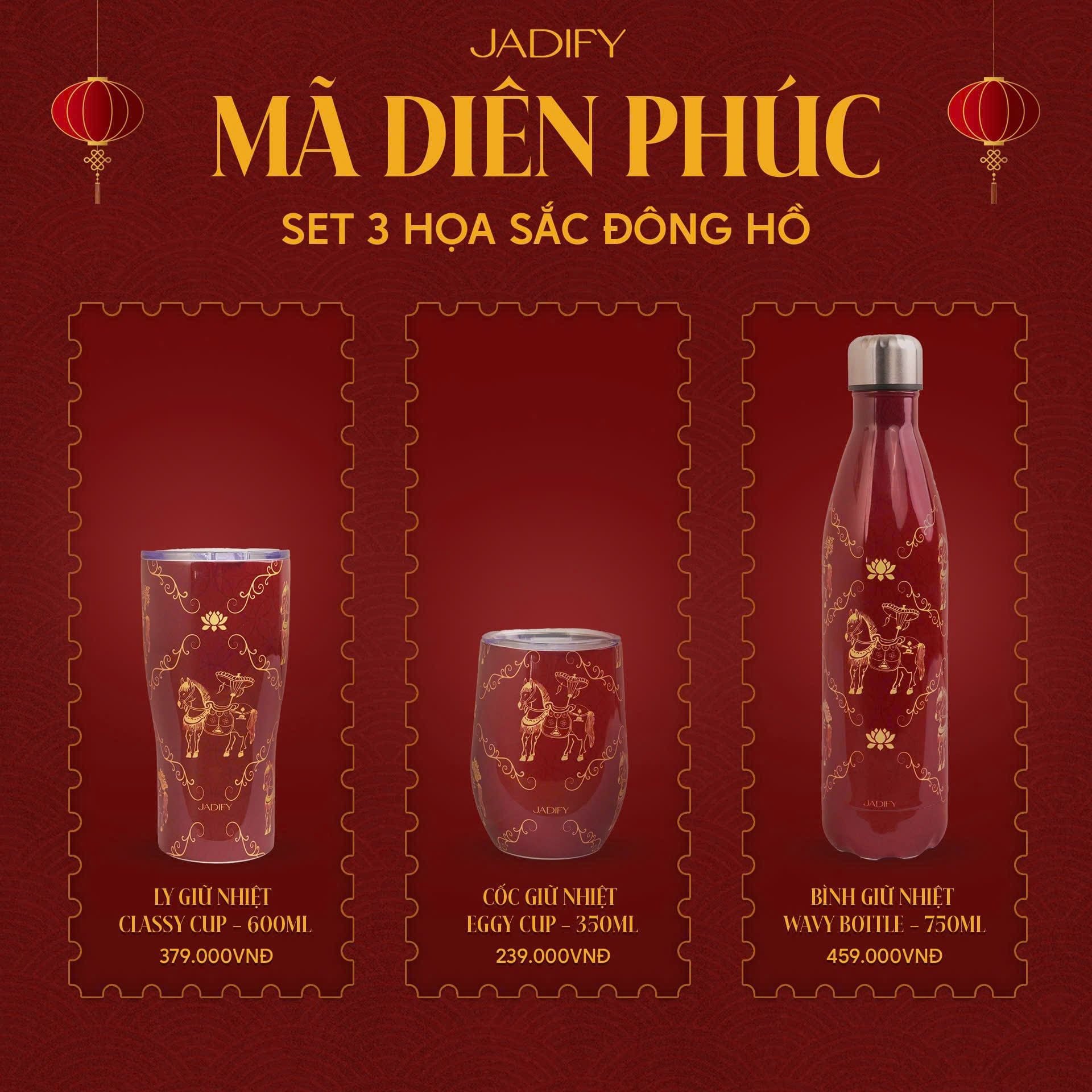  Ly Giữ Nhiệt Họa Sắc Đông Hồ - Classy Cup "Dong Ho Year of the Horse" – 600ml - BST "Mã Diên Phúc" - Jadify 
