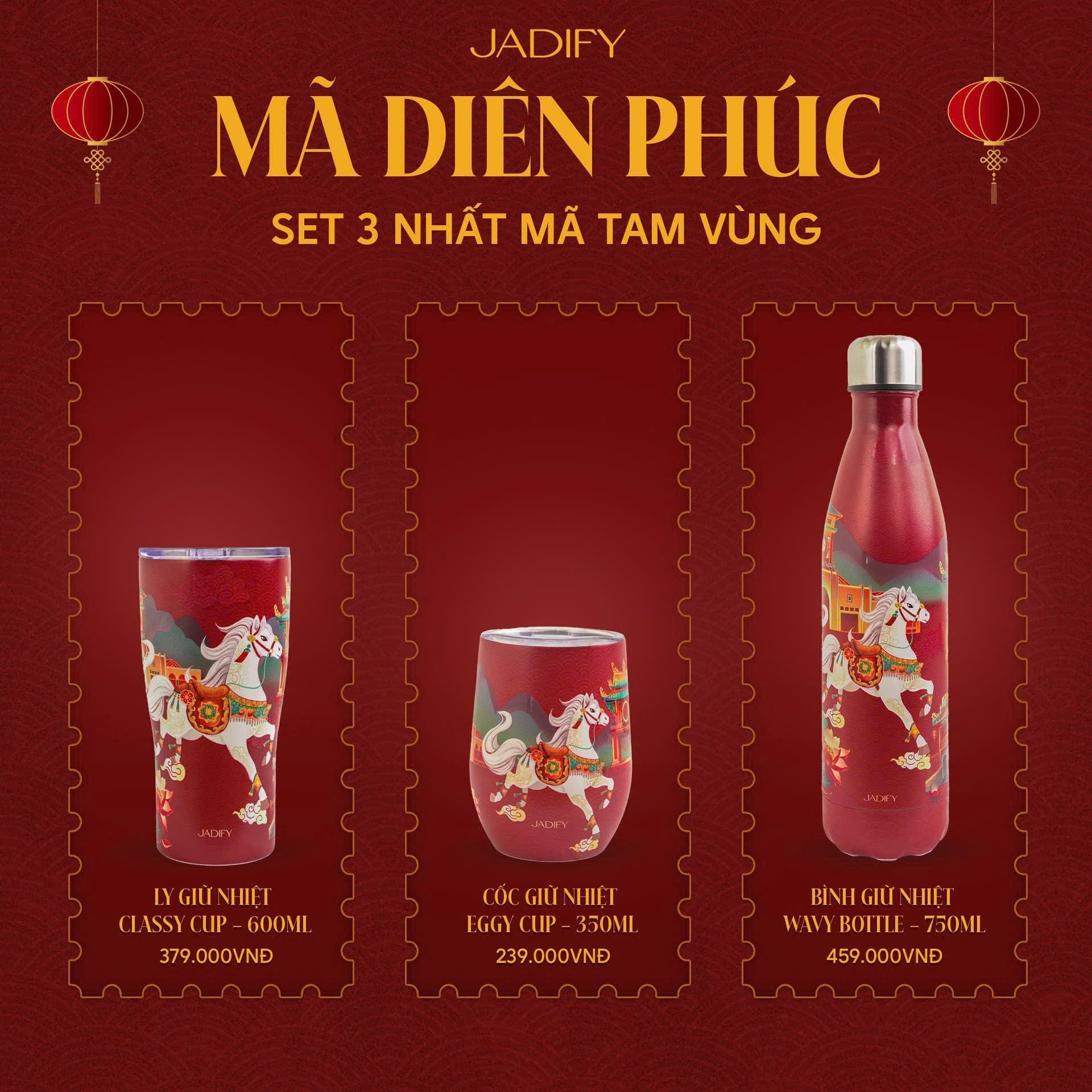  Ly Giữ Nhiệt Nhất Mã Tam Vùng - Classy Cup "One Horse, Three Lands" – 600ml - BST "Mã Diên Phúc" - Jadify 