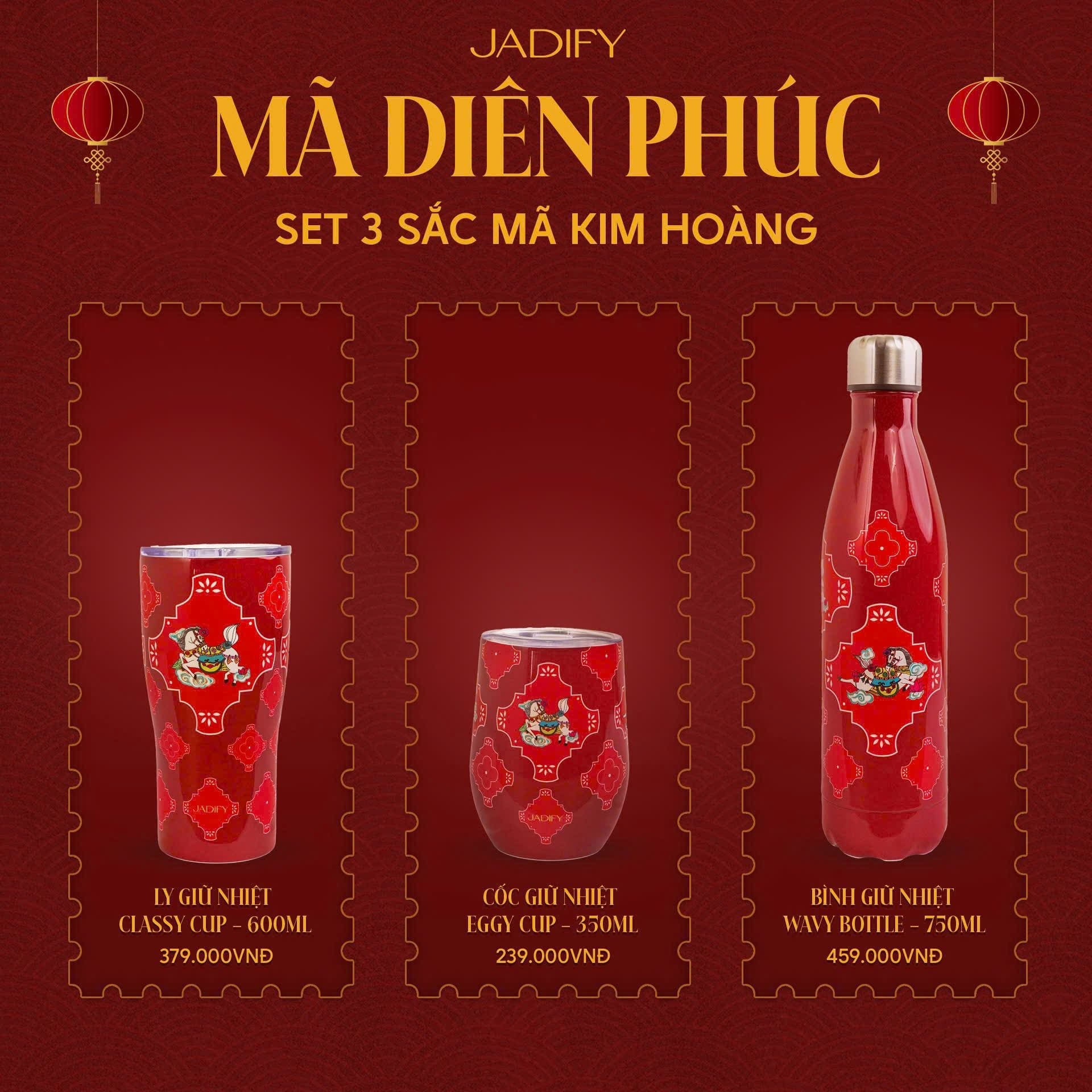  Cốc Giữ Nhiệt Sắc Mã Kim Hoàng - Eggy Cup "Colors of the Kim Hoang Horse" – 350ml - BST "Mã Diên Phúc" - Jadify 