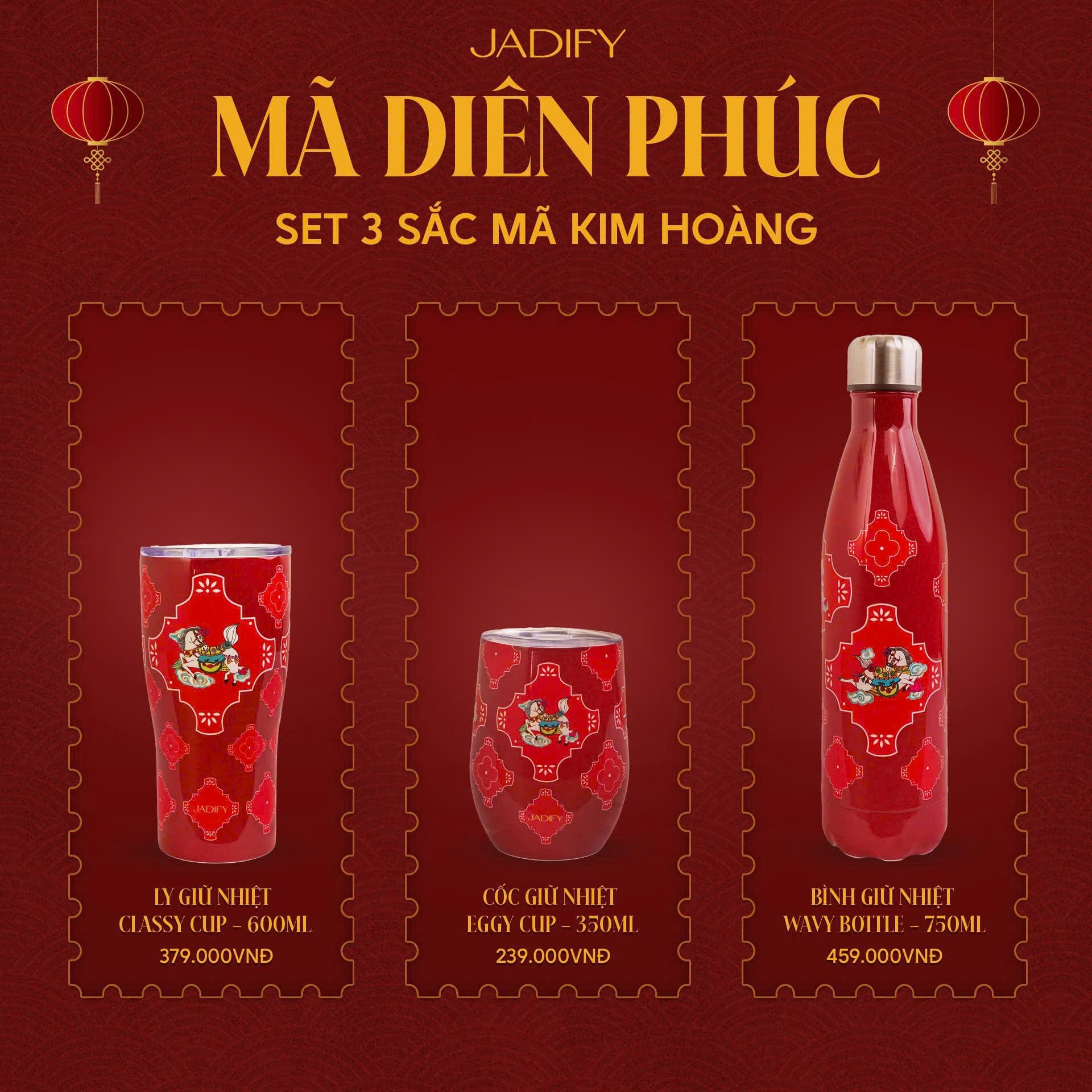  Ly Giữ Nhiệt Sắc Mã Kim Hoàng - Classy Cup "Colors of the Kim Hoang Horse" – 600ml - BST "Mã Diên Phúc" - Jadify 
