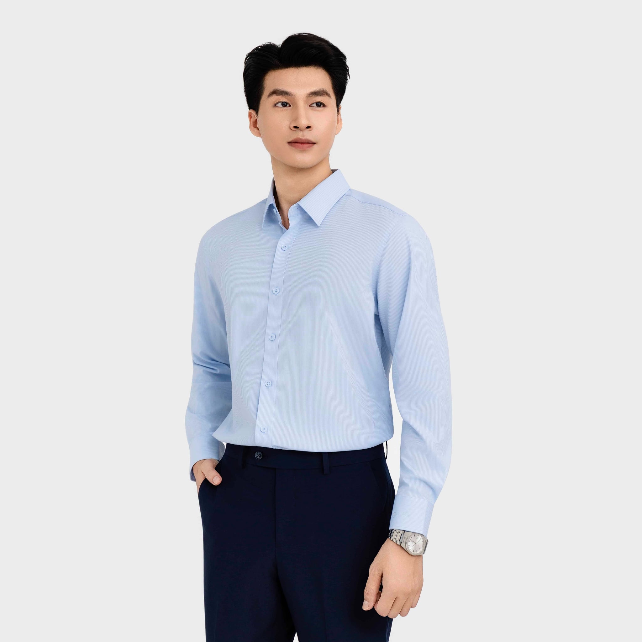 Áo Sơ Mi Dài Tay Nam Aristino Slim Fit ALS446S0H2