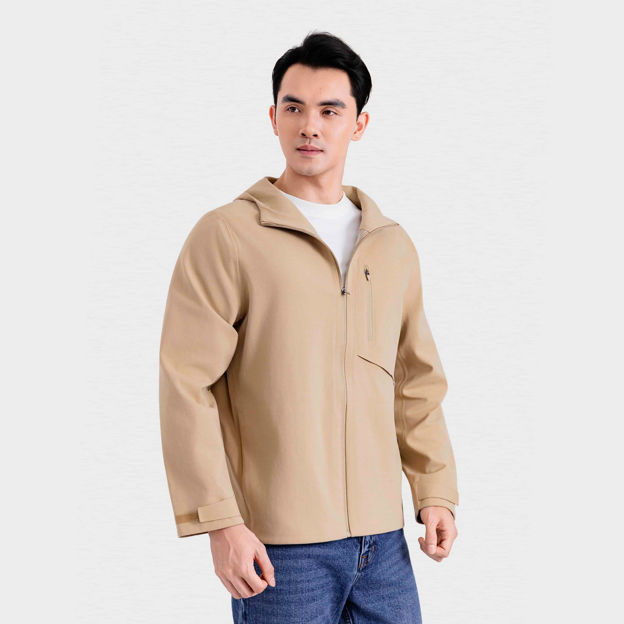 Áo Khoác Gió Nam Aristino 1 lớp Regular Fit AJK605EDP01